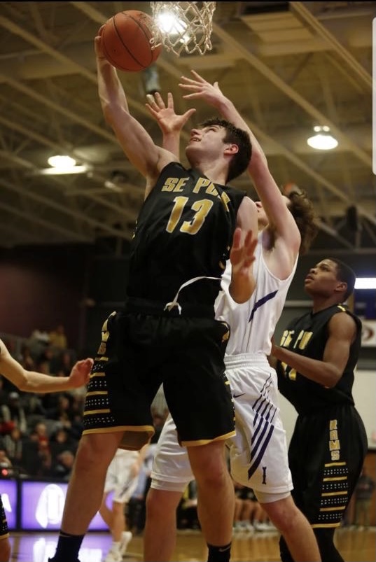 Caggiano goes inside for a layup