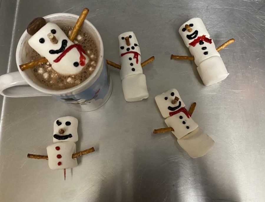 Make some hot chocolate and create a chocolate hot tub for your snowmen! Enjoy!