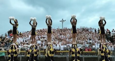 Cheerleaders pump up the crowd during opening kickoff against Valley WDM, Friday, September 3. Photo courtesy SEP Cheer.