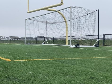 The soccer goal at the Spring Creek Sports Complex. Students are encouraged to attend as many home games as possible to support all Southeast Polk High School  teams. Bre Radden photo.