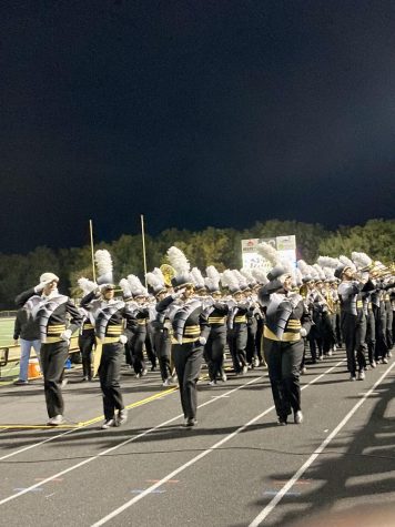 The Southeast Polk Marching Rams coming off the field. Kirsten Milczski photo.