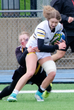 Emma Schaefer makes a tackle. Emma Schaefer photo.