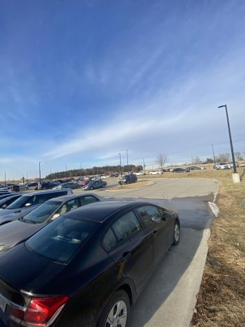 The parking lot is a source of stress for many students. Gillian Keeney photo.