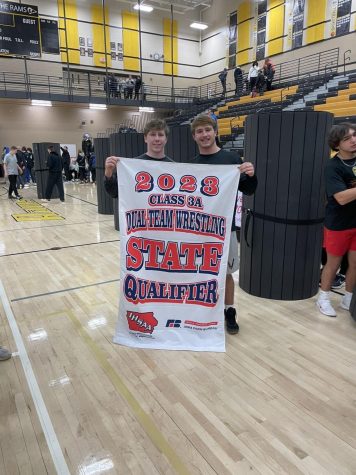 Senior Harrison Gibson  qualifying for duals. Melissa Trenary photo.